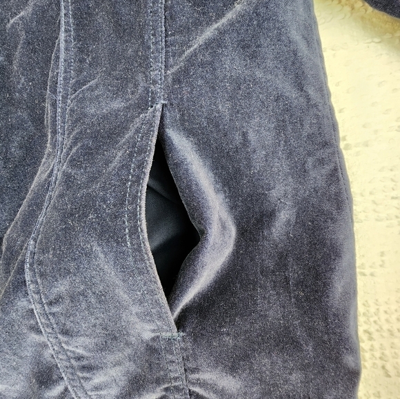 Vintage Bob Mackie Wearable Art Blue Velvet Button Down Embroidered Jacket SizeS - Picture 4 of 16